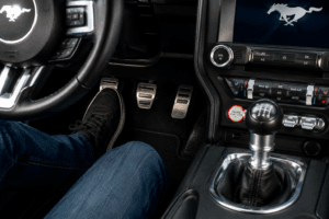 Close-up of sensors and cameras on a modern sports car for advanced safety